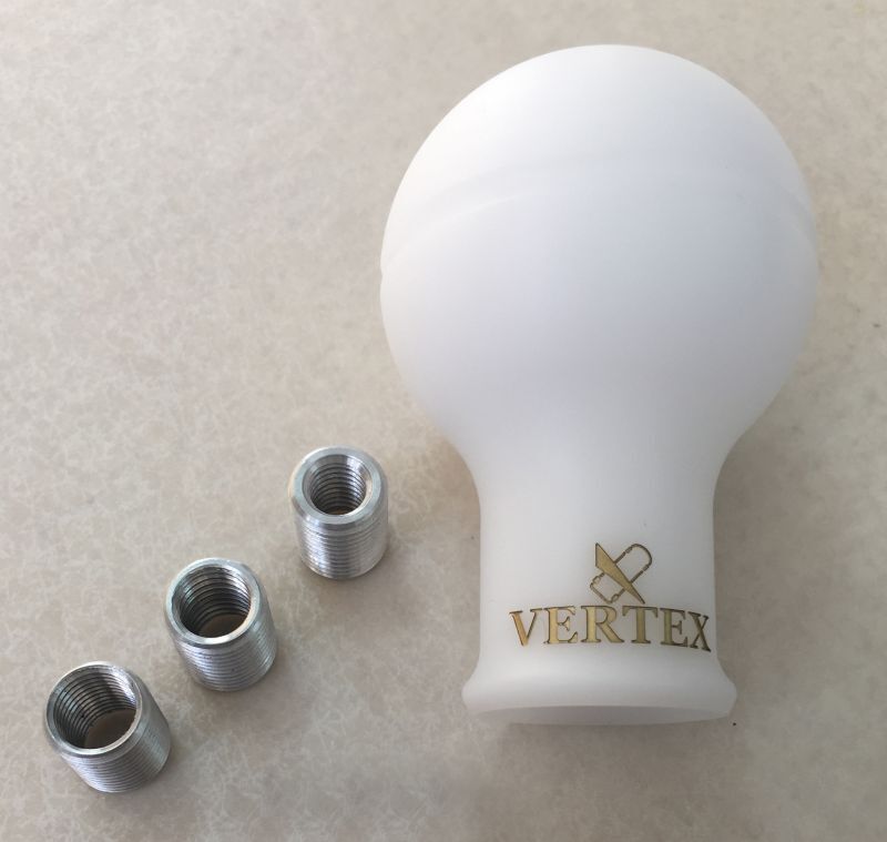Tu0026E VERTEX SHIFT KNOB Proprius 本革 ブルー廃盤 Vertex Monochrome Gear Shift Knob - White&frasl;Gold