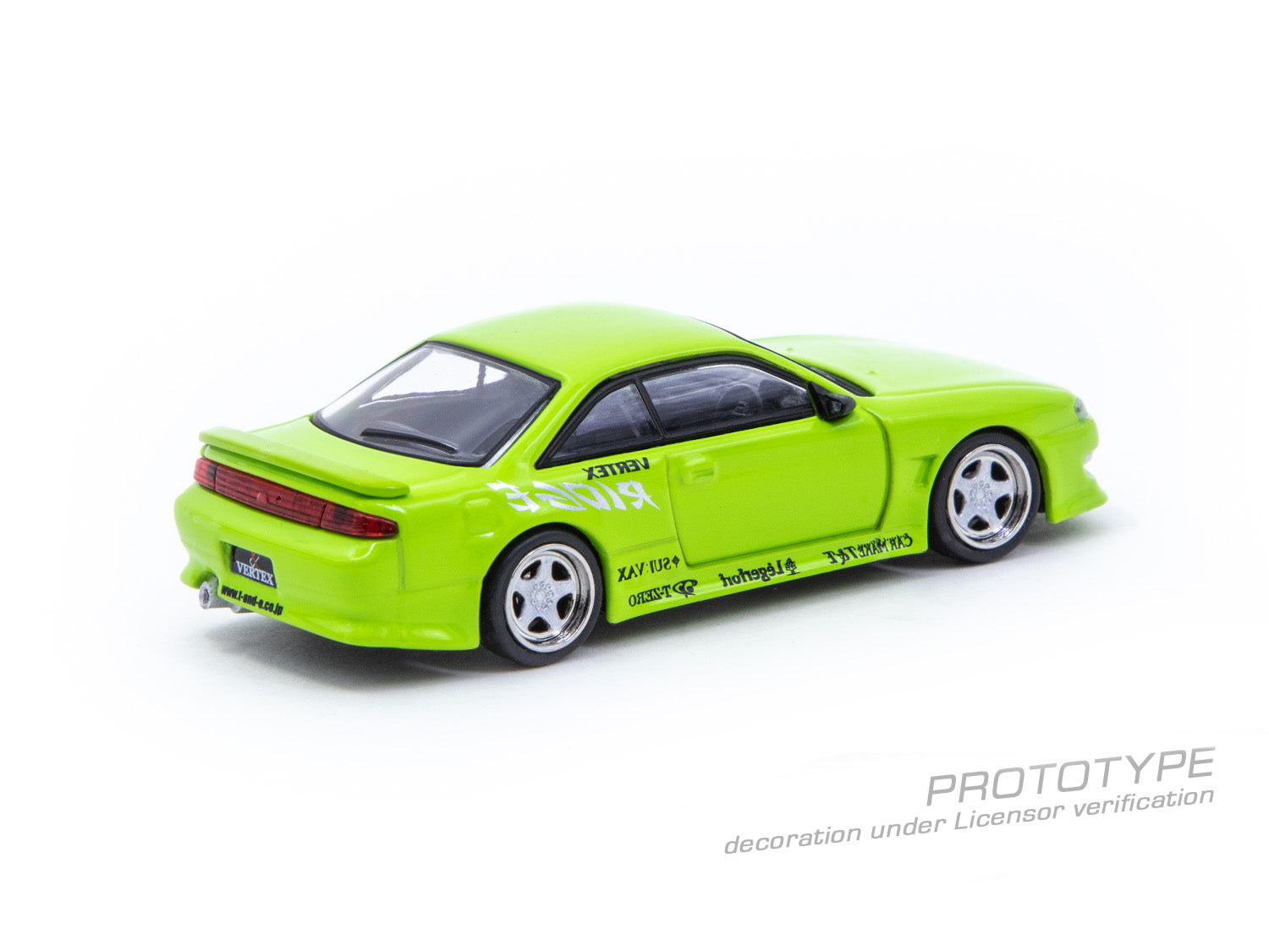 CAR MAKE T&E 1:64 VERTEX RIDGE S14 SILVIA LIGHT GREEN TARMAC WORKS DIECAST T64G-TL018-LG FOR  CARMAKETE-03019