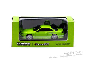 CAR MAKE T&E 1:64 VERTEX RIDGE S14 SILVIA LIGHT GREEN TARMAC WORKS DIECAST T64G-TL018-LG FOR  CARMAKETE-03019