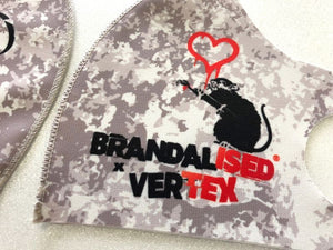 CAR MAKE T&E BRANDALISED X VERTEX LOVE RAT ANTIVIRAL MASK (LOVE RAT: BANKSY GRAFFITI ART) ANTIVIRAL MASK + VIRUS OFF 30ML SPECIAL SET BANKSY-05 FOR  CARMAKETE-00110