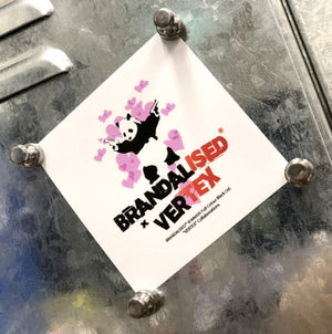 CAR MAKE T&E BRANDALISED X VERTEX PANDA GUNS TEE (PANDA GUN: BANKSY GRAFFITI ART) 2XL (WIDTH: 60.9CM LENGTH: 81.3CM) BANKSY-04 FOR  CARMAKETE-00131