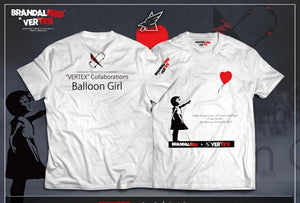 CAR MAKE T&E BRANDALISED X VERTEX BALLOON GIRL TEE (BALLOON AND GIRL: BANKSY GRAFFITI ART) M (WIDTH: 45.7CM LENGTH: 67.8CM) BANKSY-02 FOR  CARMAKETE-00133