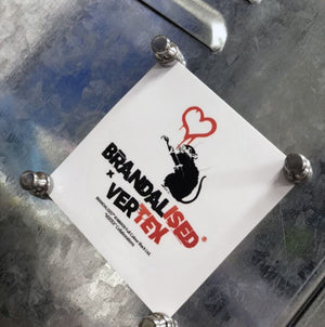 CAR MAKE T&E BRANDALISED X VERTEX LOVE RAT TEE (BANKSY GRAFFITI ART) 2XL (WIDTH: 60.9CM LENGTH: 81.3CM) BANKSY-03 FOR  CARMAKETE-00121