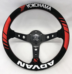 CAR MAKE T&E ADVAN X VERTEX RACING STEERING WHEEL SUEDE