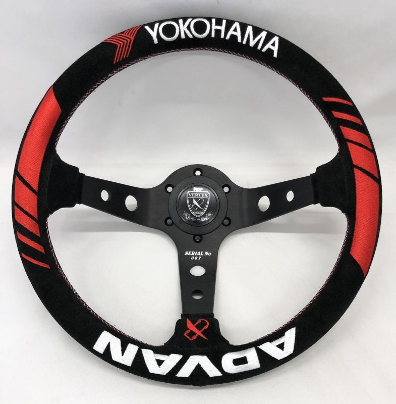CAR MAKE T&E ADVAN X VERTEX RACING STEERING WHEEL SUEDE YOKOHAMA