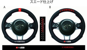 CAR MAKE T&E VERTEX SPECIFIC STEERING WHEEL TYPE-A SUEDE (VEHICLE EXCLUSIVE GR86, TOYOTA GR SERIES, LATE BRZ, ETC.) STE-GR86A FOR  CARMAKETE-00051