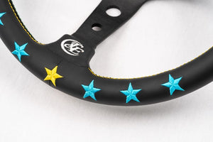 CAR MAKE T&E VERTEX STEERING WHEEL 7 STAR BLUE MINT STE-7STARBM FOR  CARMAKETE-00034