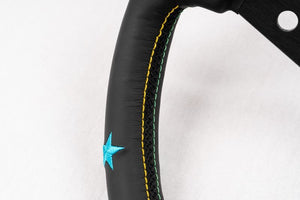 CAR MAKE T&E VERTEX STEERING WHEEL 7 STAR BLUE MINT STE-7STARBM FOR  CARMAKETE-00034