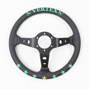 CAR MAKE T&E VERTEX STEERING WHEEL 7 STAR BLUE MINT STE-7STARBM FOR  CARMAKETE-00034