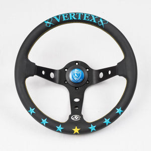 CAR MAKE T&E VERTEX STEERING WHEEL 7 STAR BLUE MINT STE-7STARBM FOR  CARMAKETE-00034
