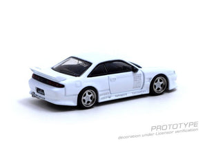 CAR MAKE T&E 1:64 VERTEX RIDGE S14 SILVIA WHITE LAMLEY SPECIAL EDITION TARMAC WORKS DIECAST T64G-TL018-WH FOR  CARMAKETE-00064