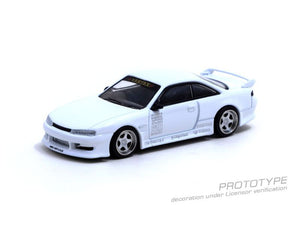 CAR MAKE T&E 1:64 VERTEX RIDGE S14 SILVIA WHITE LAMLEY SPECIAL EDITION TARMAC WORKS DIECAST T64G-TL018-WH FOR  CARMAKETE-00064