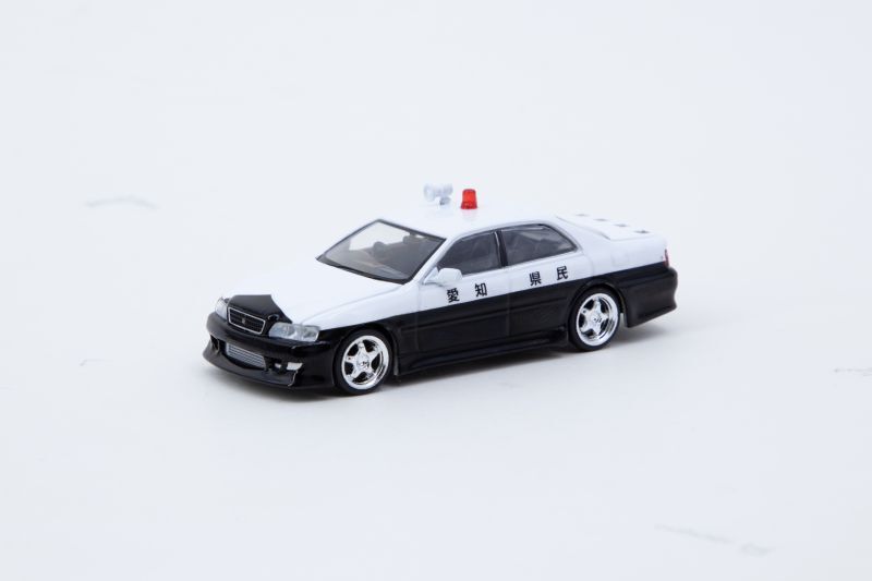 CAR MAKE T&E 1:64 VERTEX TOYOTA JZX100 CHASER BLACK WHITE TARMAC WORKS DIECAST T64G-TL007-BW FOR  CARMAKETE-00060