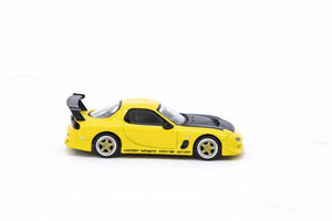 CAR MAKE T&E 1:64 VERTEX MAZDA RX-7 FD3S YELLOW METALLIC TARMAC WORKS DIECAST T64G-TL022-YL FOR  CARMAKETE-00063