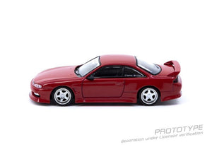 CAR MAKE T&E 1:64 VERTEX RIDGE S14 SILVIA RED METALLIC TARMAC WORKS DIECAST T64G-TL018-RE FOR  CARMAKETE-00054