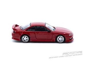 CAR MAKE T&E 1:64 VERTEX RIDGE S14 SILVIA RED METALLIC TARMAC WORKS DIECAST T64G-TL018-RE FOR  CARMAKETE-00054