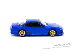 CAR MAKE T&E 1:64 VERTEX RIDGE S14 SILVIA BLUE METALLIC TARMAC WORKS DIECAST T64G-TL018-BL FOR  CARMAKETE-00065
