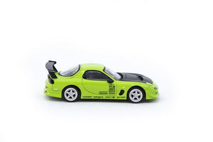 CAR MAKE T&E 1:64 VERTEX MAZDA RX-7 FD3S LIGHT GREEN TARMAC WORKS DIECAST T64G-TL022-LG FOR  CARMAKETE-00062