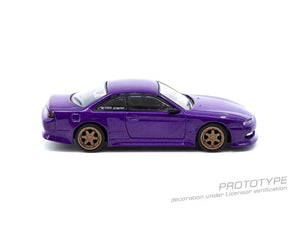 CAR MAKE T&E 1:64 VERTEX RIDGE S14 SILVIA PURPLE METALLIC TARMAC WORKS DIECAST T64G-TL018-PU FOR  CARMAKETE-00050