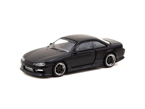 CAR MAKE T&E [RESERVATION LIMITED EDITION] 1:64 VERTEX RIDGE S14 SILVIA MATT BLACK TARMAC WORKS DIECAST T64G-TL018-MB FOR  CARMAKETE-00058