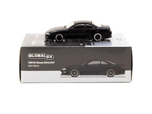 CAR MAKE T&E [RESERVATION LIMITED EDITION] 1:64 VERTEX RIDGE S14 SILVIA MATT BLACK TARMAC WORKS DIECAST T64G-TL018-MB FOR  CARMAKETE-00058