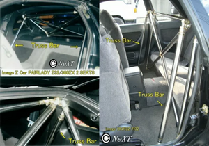 NEXT MIRACLE CROSS BAR TRUSS BAR RIGHT & LEFT STAINLESS 32 FOR NISSAN Z32 2SEATS 300ZX NEXT-00691