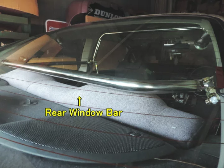 NEXT MIRACLE CROSS BAR REAR WINDOW BAR STAINLESS 32 FOR MITSUBISHI ECLIPSE NEXT-01296