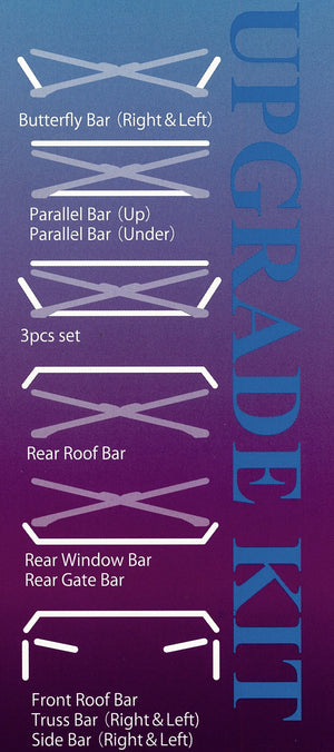 NEXT MIRACLE CROSS BAR BUTTERFLY BAR RIGHT & LEFT STAINLESS 32 FOR MAZDA RX7 FD3S NEXT-01174