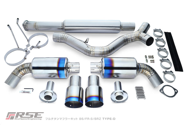 rarabu☘S RSE FULL TITANIUM MUFFLER EXHAUST KIT TYPE-D FOR TOYOTA 86