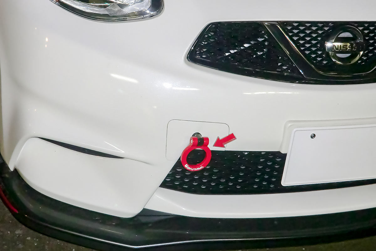 OKUYAMA FLIP-UP TOWING HOOK FRONT RED For MARCH NISMO S K13 REVISED 301-010-0