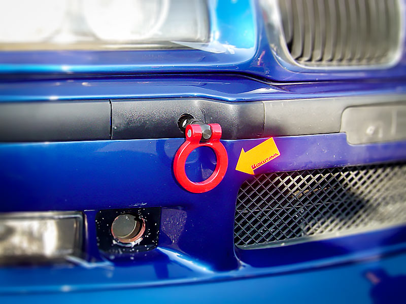 OKUYAMA FLIP-UP TOWING HOOK RED For BMW 301-040-0