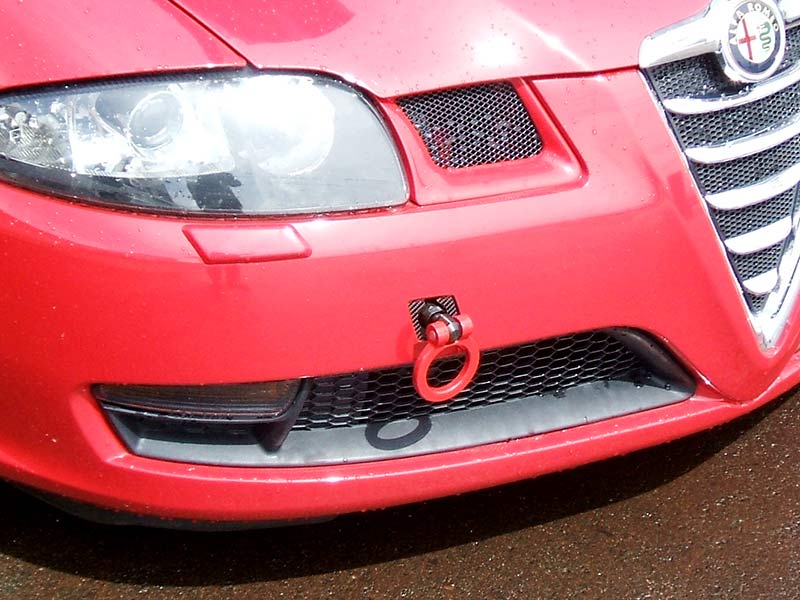 OKUYAMA FLIP-UP TOWING HOOK FRONT RED For ALFA ROMEO ALFA GT 93720L 301-054-0