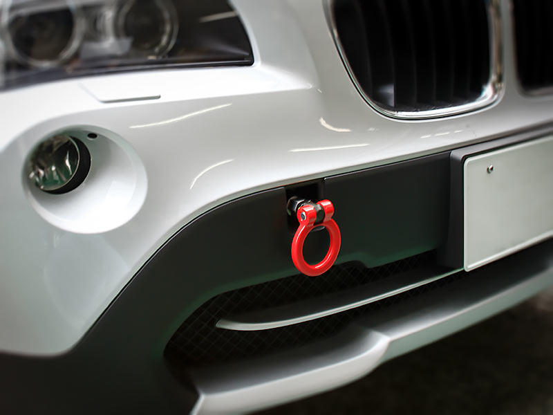 OKUYAMA FLIP-UP TOWING HOOK FRONT RED For BMW X1 VL18 301-070-0