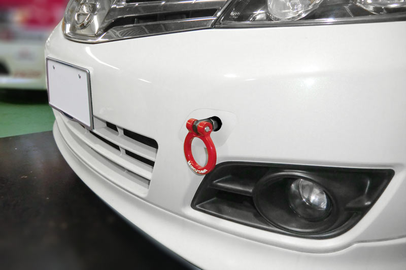 OKUYAMA FLIP-UP TOWING HOOK FRONT SILVER For NISSAN NOTE Z NE11 301-082-2