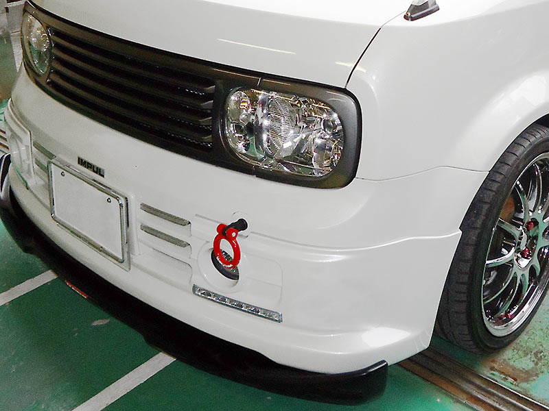 OKUYAMA FLIP-UP TOWING HOOK FRONT SILVER For NISSAN IMPUL CUBE Z11 301-084-2 - Black Hawk Japan