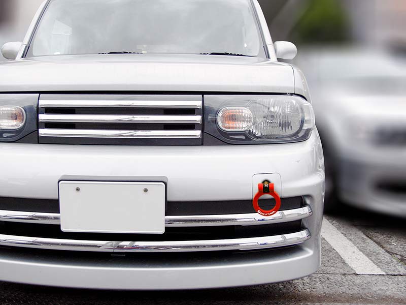 OKUYAMA FLIP-UP TOWING HOOK FRONT RED For NISSAN CUBE RIDER Z12 301-085-0