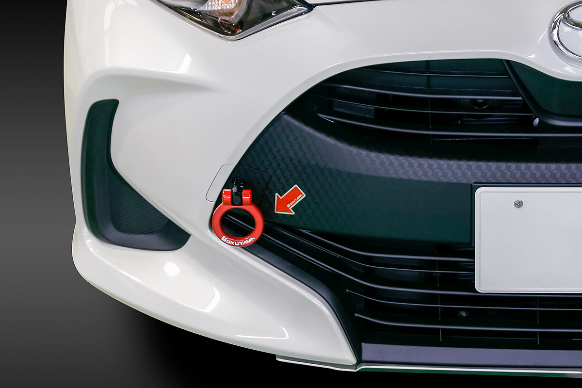 OKUYAMA FLIP-UP TOWING HOOK FRONT YELLOW For TOYOTA YARIS MXPA10 301-107-1
