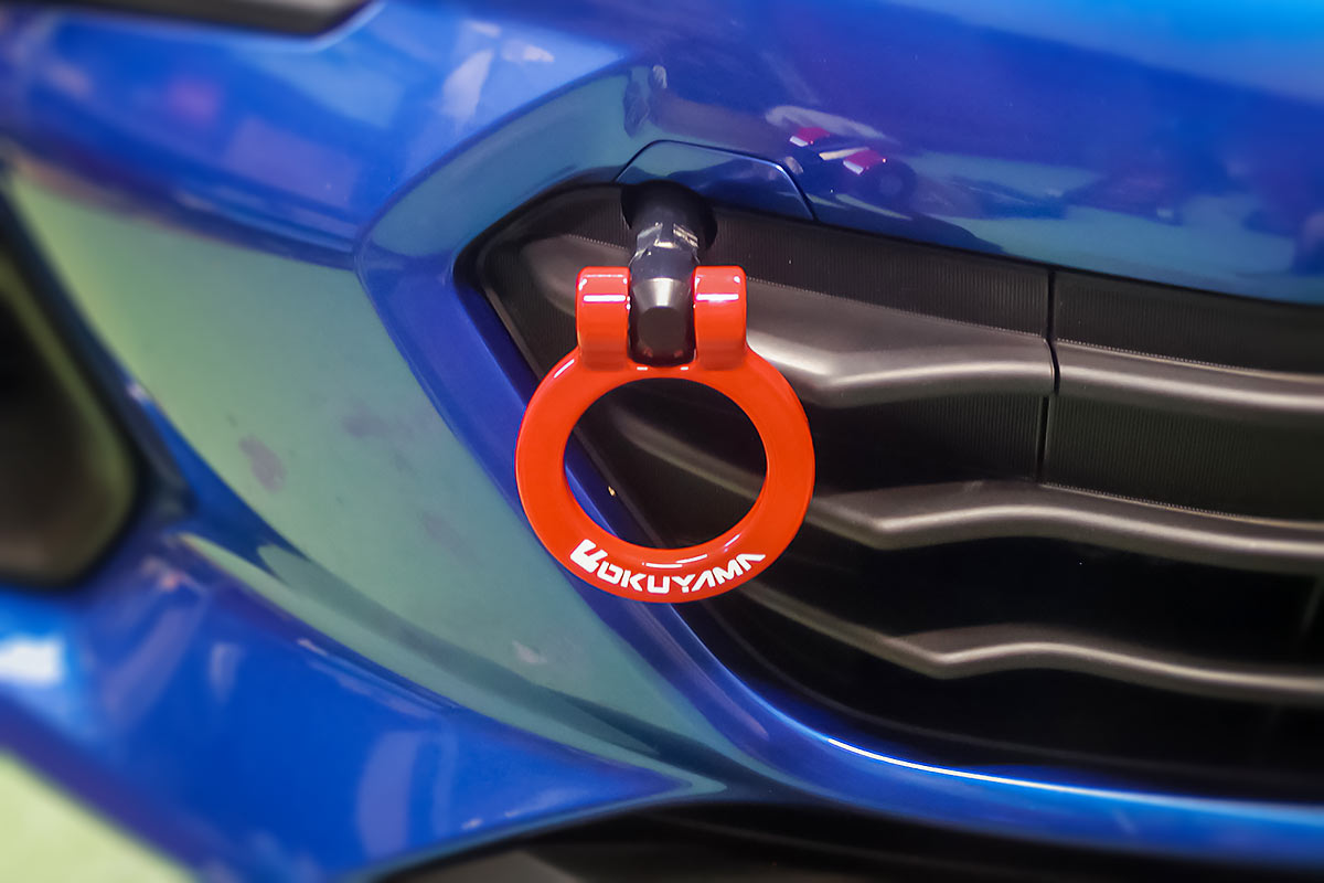 OKUYAMA FLIP-UP TOWING HOOK FRONT SILVER For SUBARU BRZ ZD8 301-111-0-SL