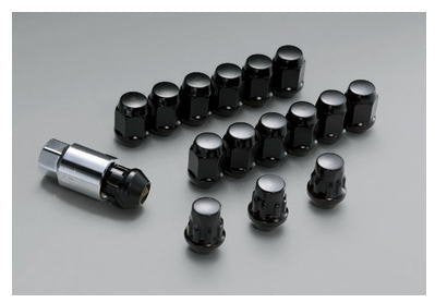 MUGEN WHEEL NUT & LOCK SET 4H BLACK  For HONDA CIVIC 08181-M07-K0S0-BL