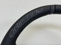 MOMO FORTUNE DRIFTING 330 85 BLACK LEATHER BLACK SPOKE BLACK STITCH STEERING WHEEL MOMO-00001