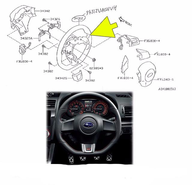 SUBARU GENUINE PARTS STEERING WHEEL For WRX STI VAB 34312VA021VH