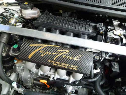 HONDA CR-Z カーボン調エンジンカバー TOP FUEL DRY CARBON INTAKE MANIFOLD COVER L GOLD FOR HONDA CR-Z