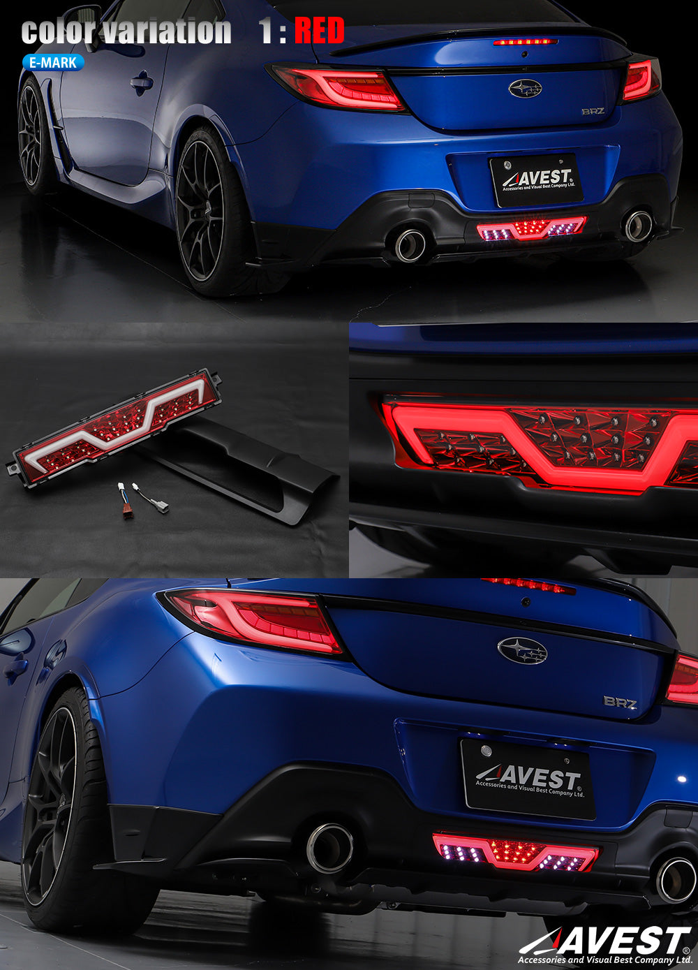 AVEST FULL LED BACK FOG LIGHT RED FOR TOYOTA GR86 ZD8 SUBARU BRZ