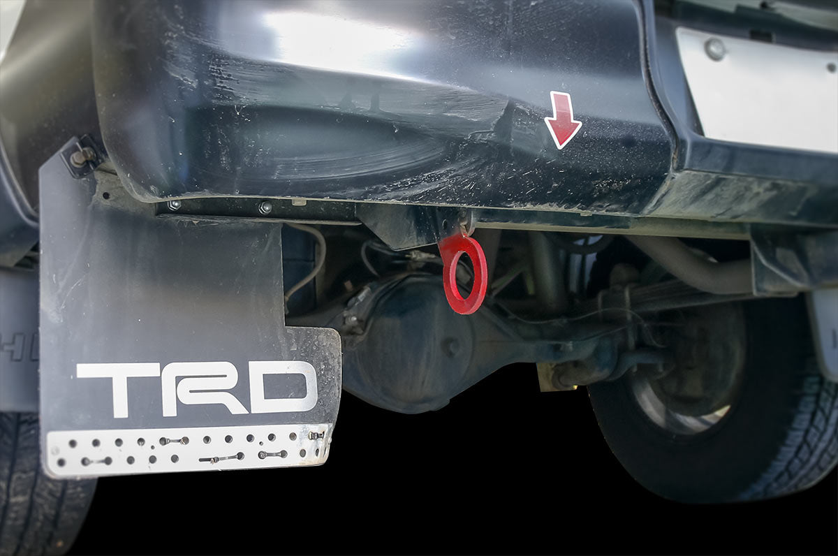 OKUYAMA FLIP-UP TOWING HOOK REAR RED For TOYOTA HILUX GUN125 236R