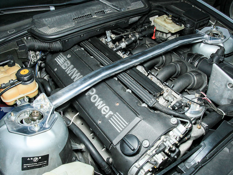 OKUYAMA STRUT TOWER BAR STEEL FRONT R For BMW E36 325 M3 CB25 EM3 6137170 Black Hawk Japan