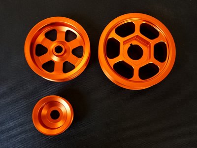 SEEKER LIGHTWEIGHT PULLEY 3-POINT SET RED ALUMITE FOR HONDA CIVIC FD2  11500-FD2-301