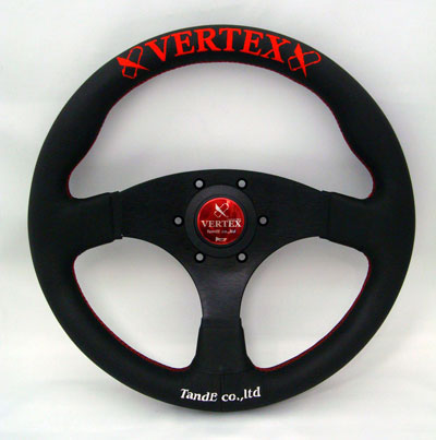 CAR MAKE T&E VERTEX STEERING WHEEL "VERTEX FLAT TYPE RED" FLAT 32.5Φ FOR  CARMAKETE-01222