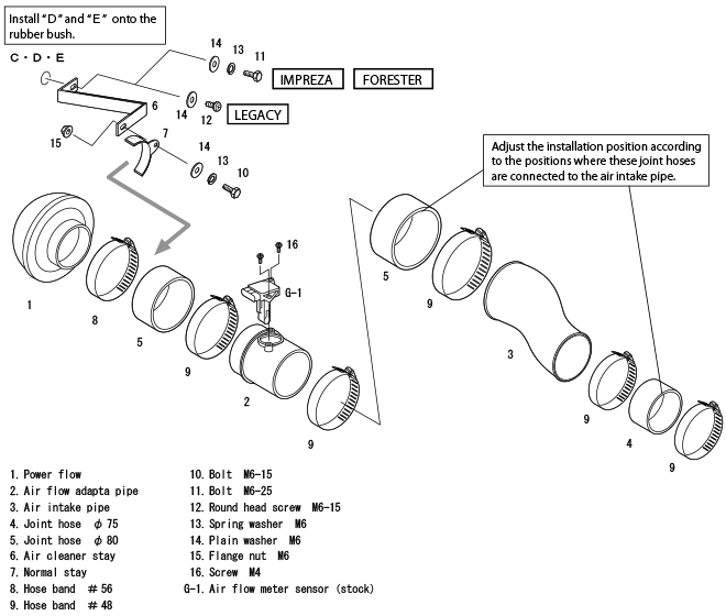HKS Racing Suction  For SUBARU LEGACY B4 BE5 D  EJ208 70020-AF101