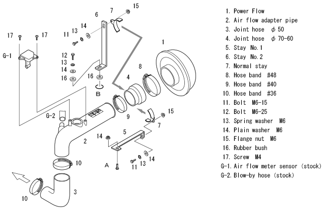 HKS Racing Suction  For TOYOTA ist NCP61 1NZ-FE 70020-AT105