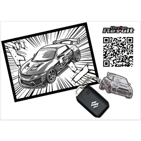 RESULT JAPAN CARTOON STYLE KEY CHAIN & A4 PHOTO STAND SERVICE FOR